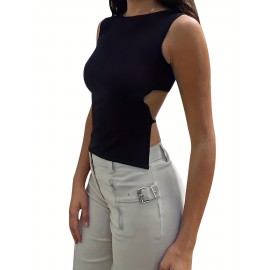 Y2K Sleeveless Tank Top, Casual Every Day Top For Summer & Spring, Women's Clothing