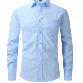 Men's Basic Button Down Fit Lapel Dress Shirt