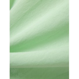 Casual Solid Men's Cotton & Linen V-neck Long Sleeve Shirt With Button, Spring Fall